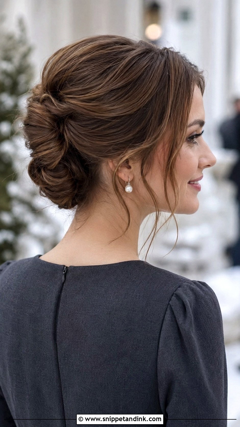 French Twist For Winter Wedding Guest - Snippet and Ink - 15 Winter Wedding Guest Hairstyles