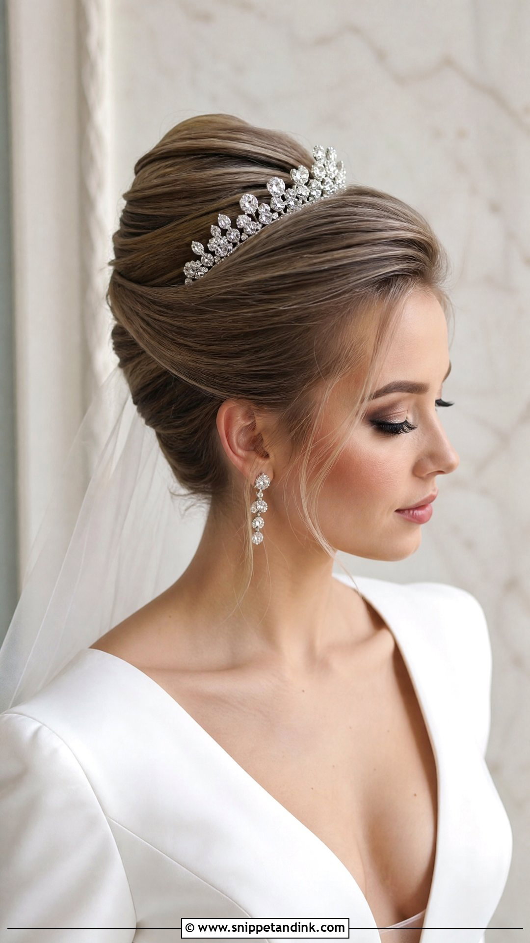 French Twist Updo for Brides - Snippet and Ink - 20 Wedding Hair for Medium Hair Ideas