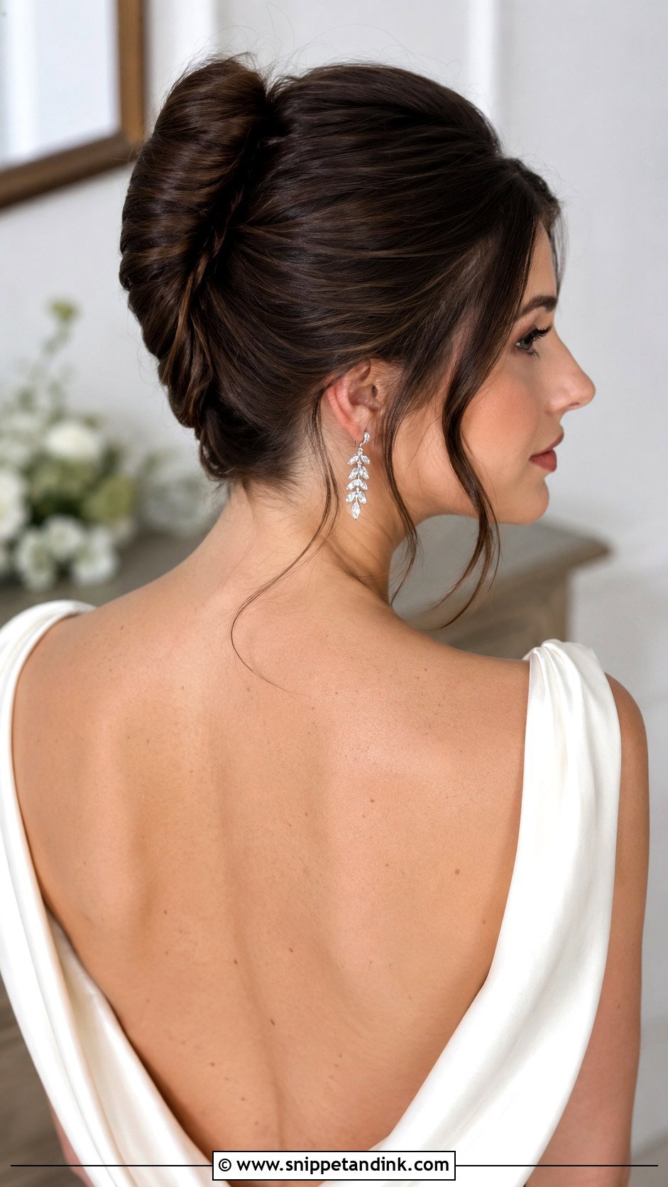 French Twist Updo for Elegant Brides - Snippet and Ink - 20 Hair Styles for Long Hair Length Wedding