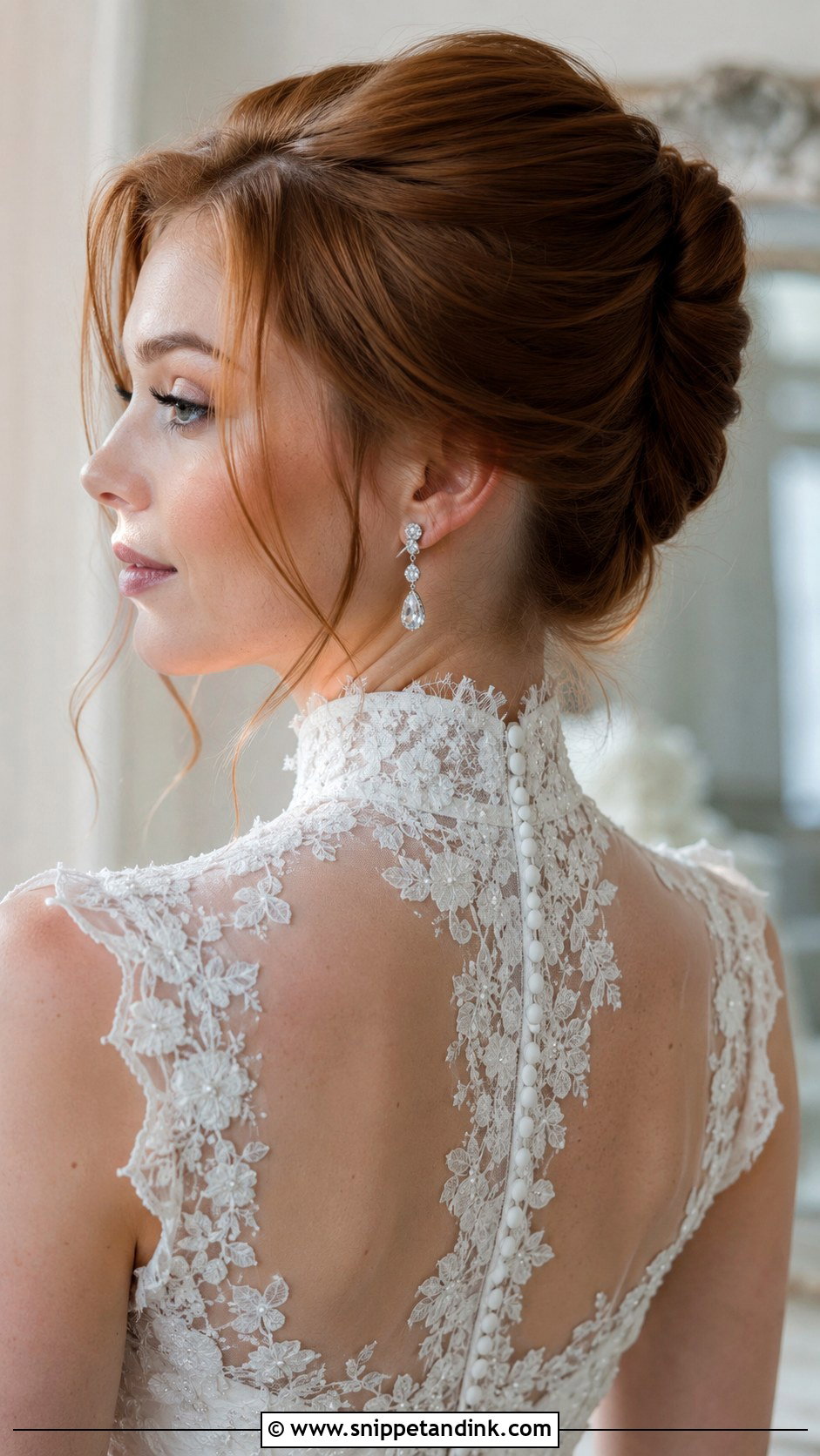 French Twist Updo for Medium Hair - Snippet and Ink - 20 Medium Hair Wedding Ideas