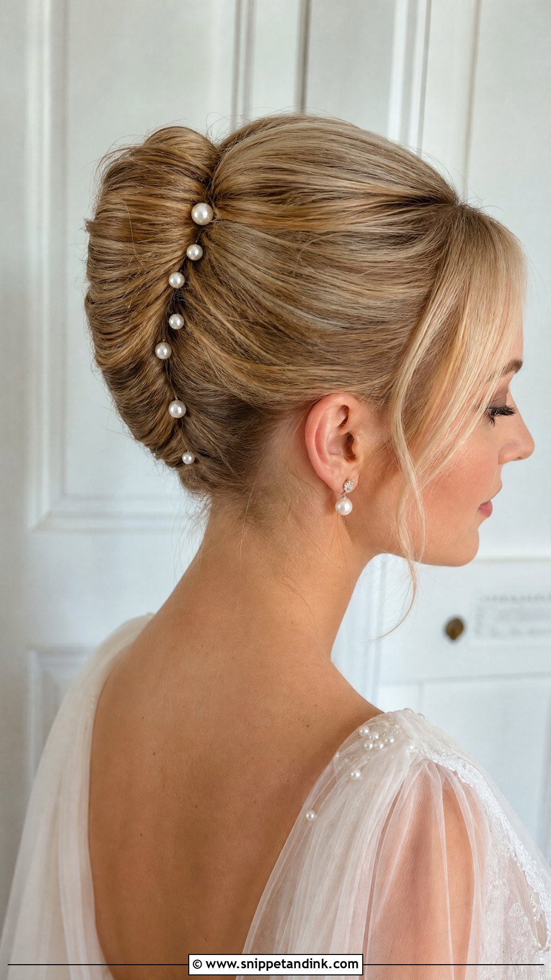 French Twist Wedding Hairstyle With Pearl Pins - Snippet and Ink - 15 French Twist Wedding Hairstyles