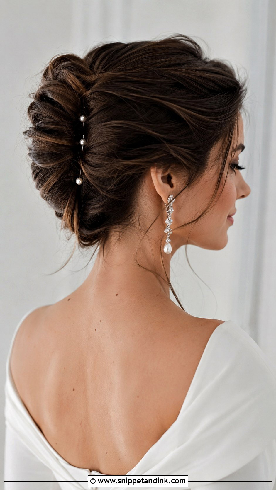 French Twist Wedding Hairstyle for Medium Hair - Snippet and Ink - 20 Wedding Hairstyles for Shoulder Length Hair