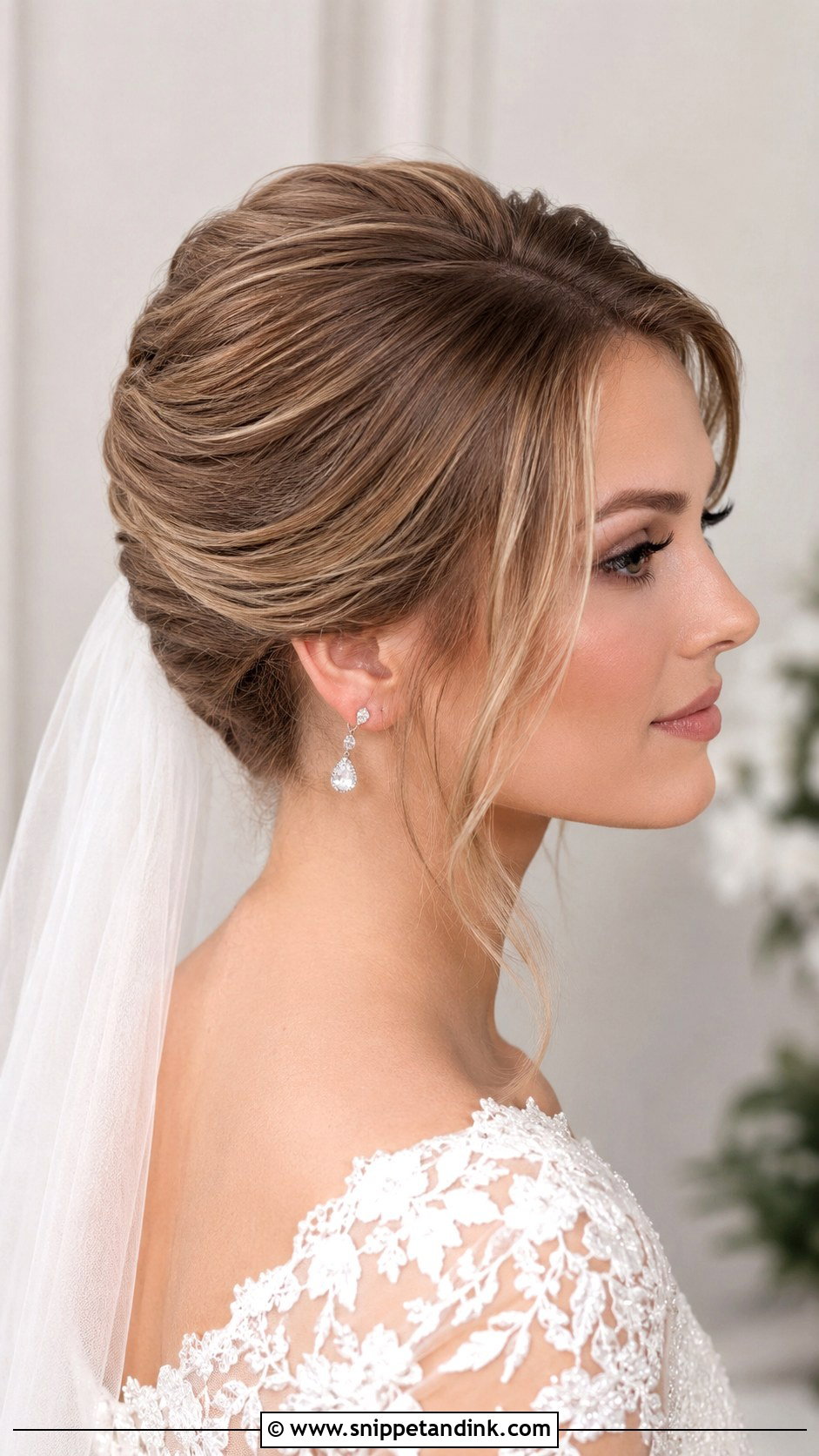 French Twist Wedding Updo - Snippet and Ink - 25 Medium Length Bridal Hairstyles