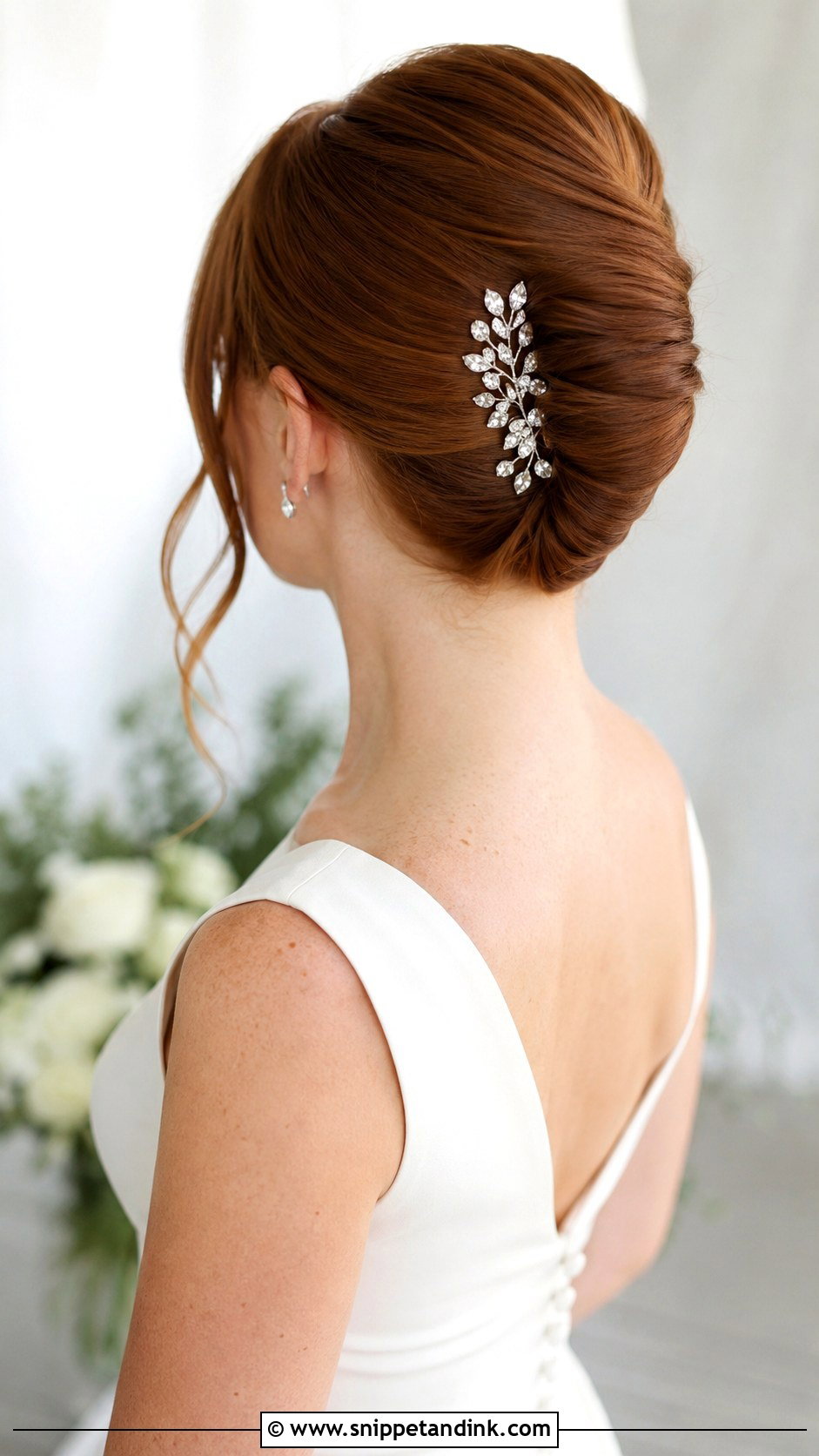 French Twist Wedding Updo - Snippet and Ink - 30 Straight Hair Hairstyles for Wedding