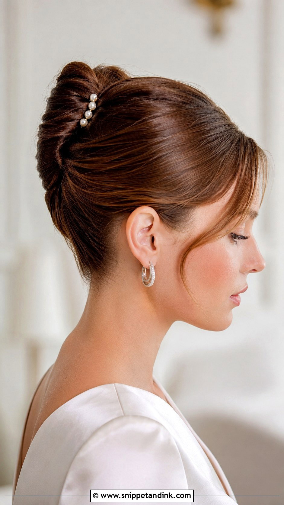 French Twist Wedding Updo For Medium Hair - Snippet and Ink - 15 Wedding Updo for Medium Length Hair Ideas