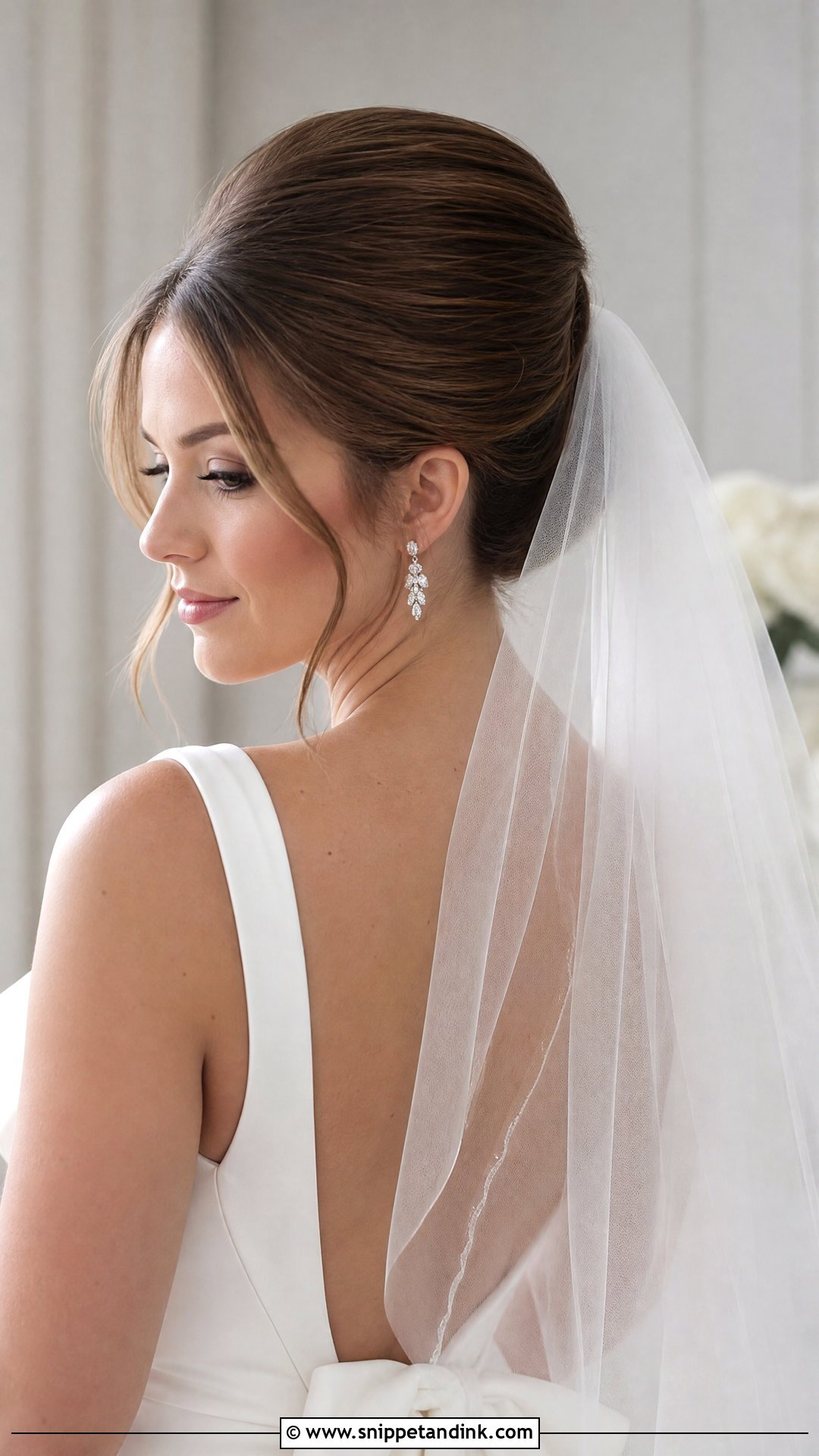 French Twist Wedding Updo for Shoulder Length Hair - Snippet and Ink - 20 Shoulder Length Hair Wedding Styles