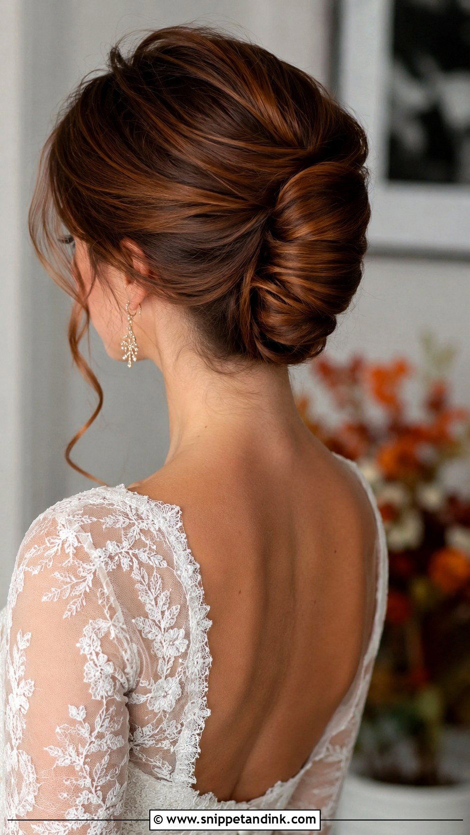 French Twist With Auburn Highlights - Snippet and Ink - 30 French Twist Wedding Hair Ideas