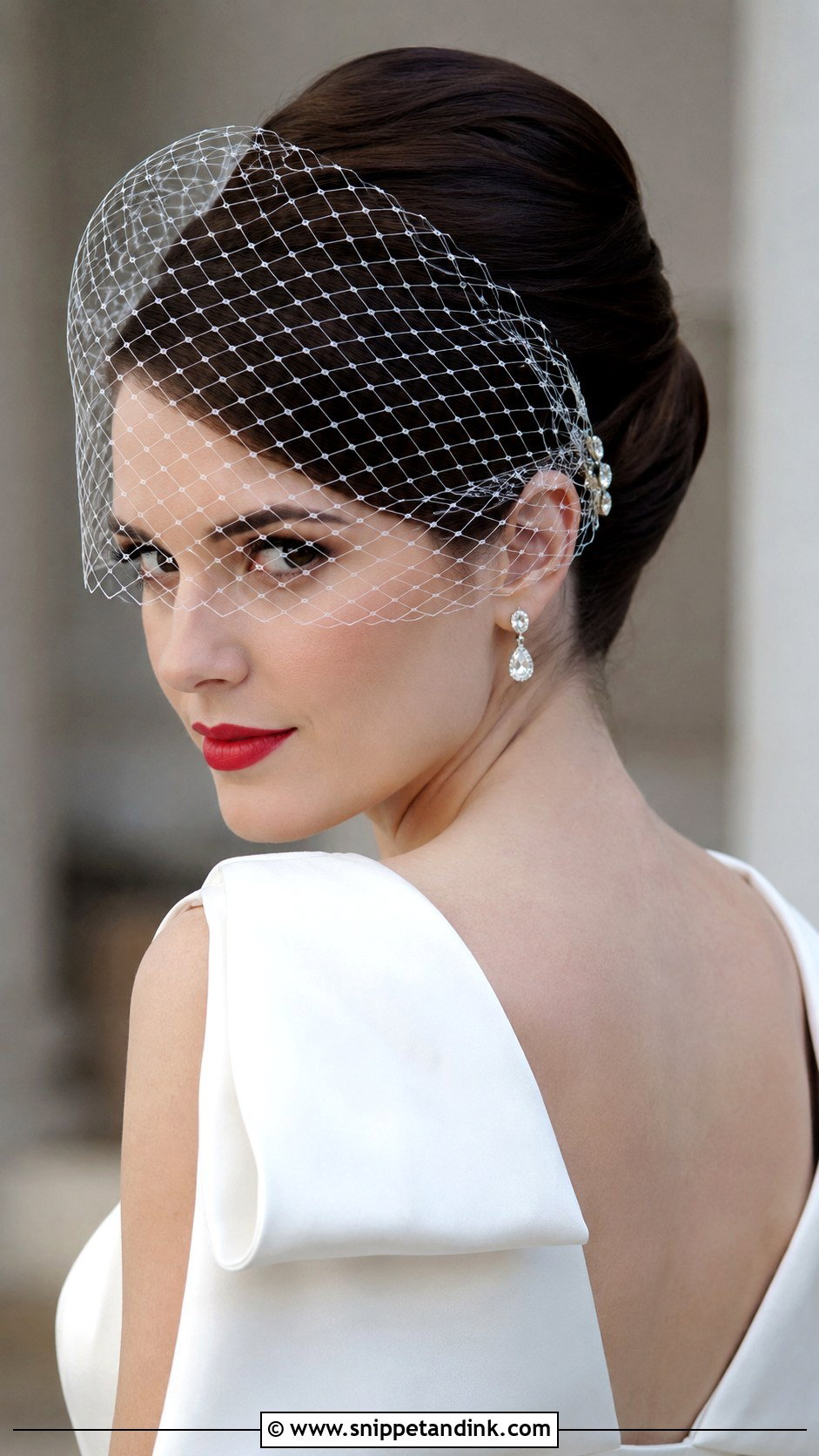 French Twist With Birdcage Veil - Snippet and Ink - 25 French Twist Bridal Hair Ideas