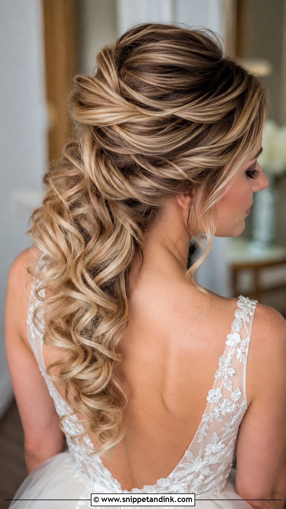 French Twist With Cascading Curls - Snippet and Ink - 30 French Twist Wedding Hair Ideas