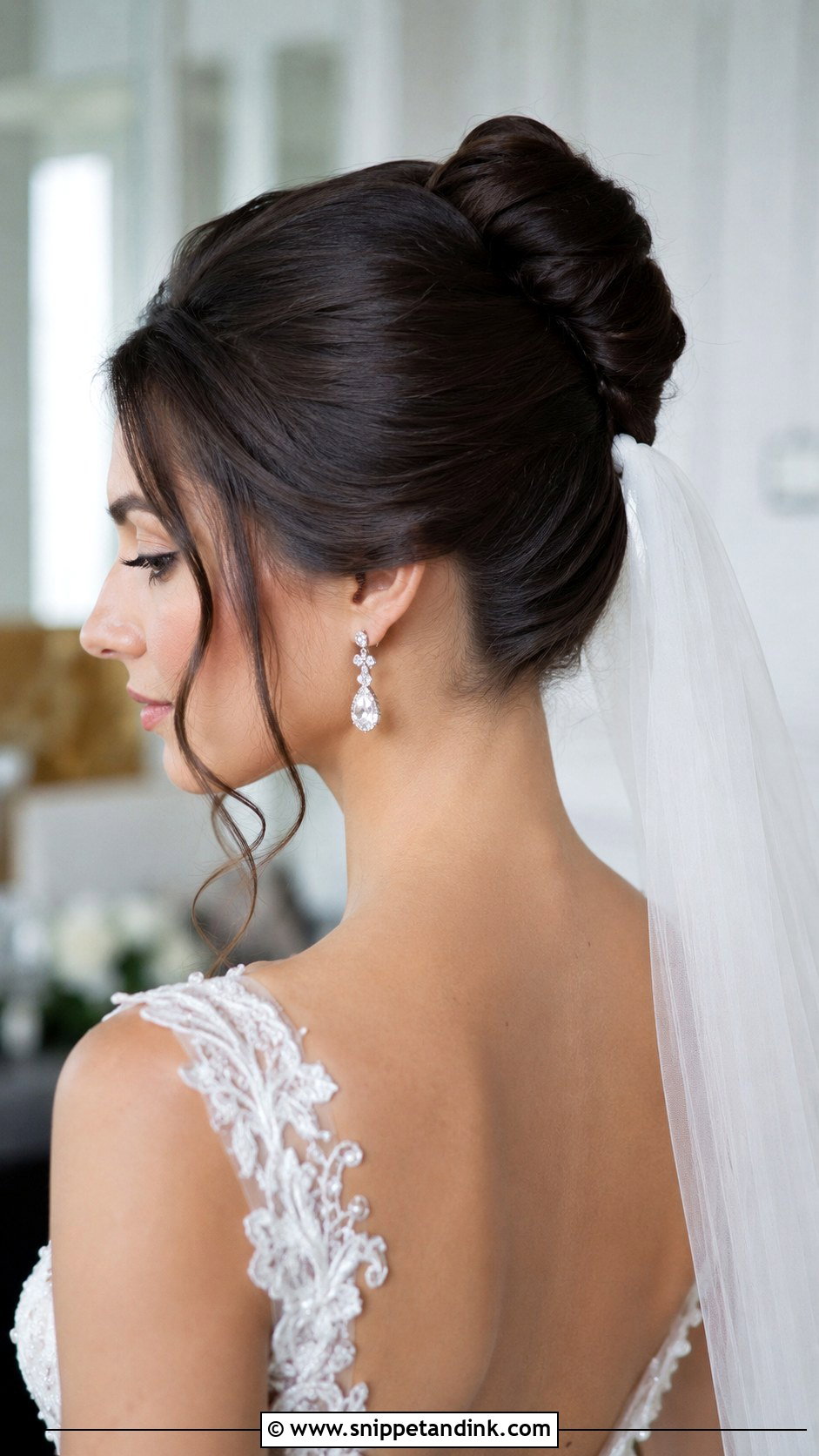 French Twist With Cathedral Veil - Snippet and Ink - 25 Cathedral Veil Hairstyle Ideas