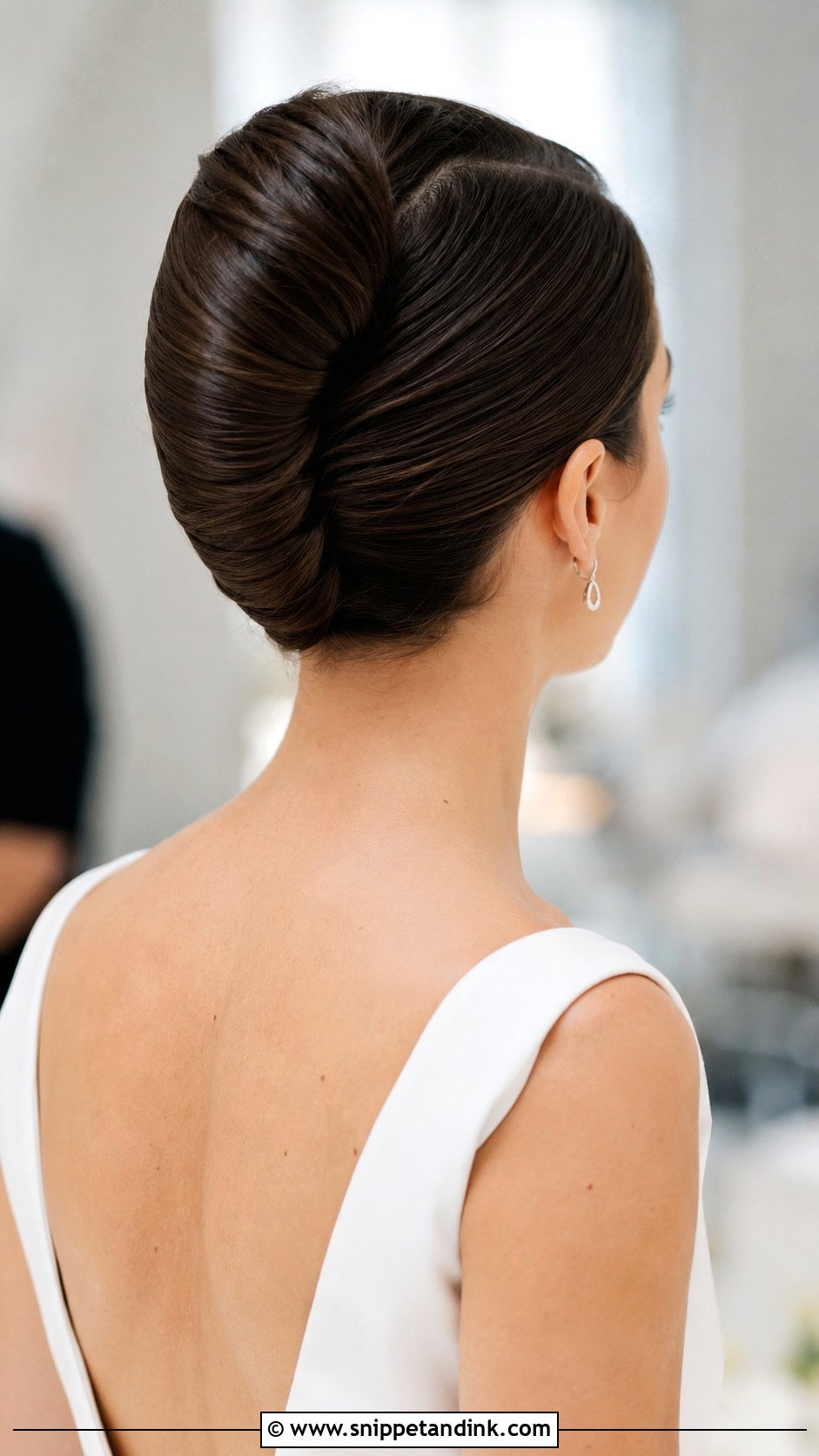French Twist With Center Part - Snippet and Ink - 30 French Twist Wedding Hair Ideas