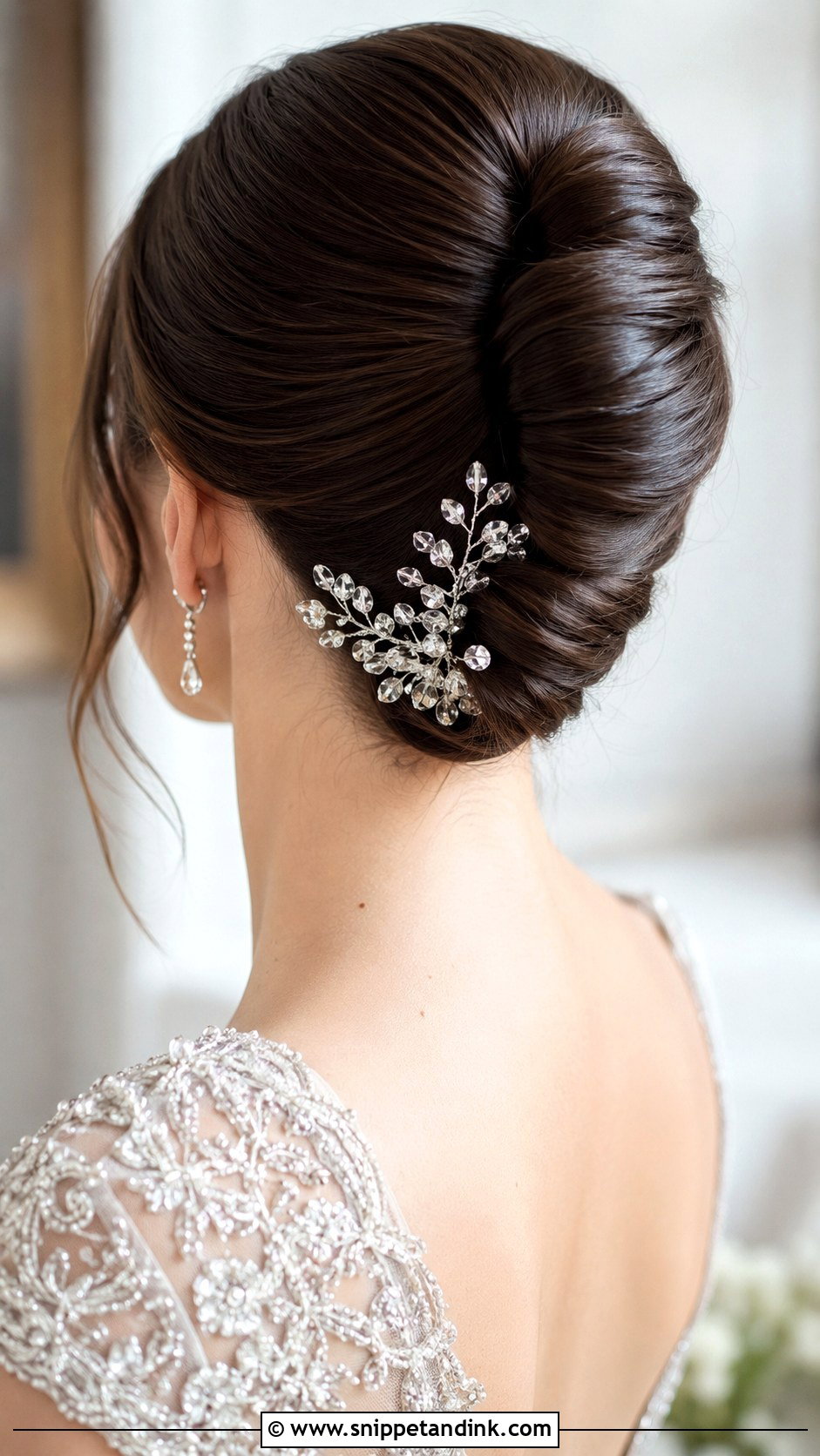 French Twist With Crystal Hair Pins - Snippet and Ink - 25 French Twist Bridal Hair Ideas