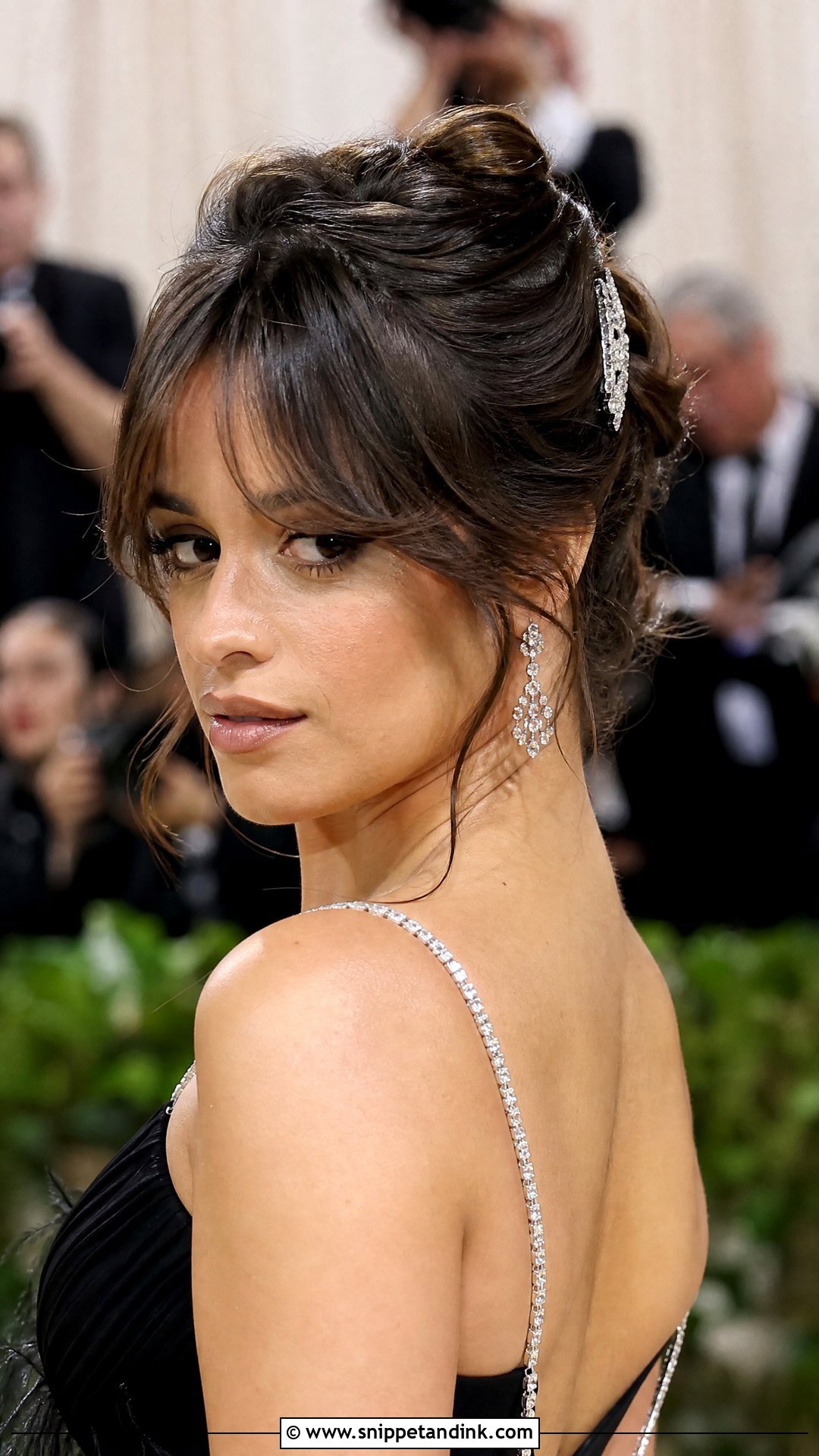 French Twist With Curtain Bangs - Snippet and Ink - 20 Wedding Guest Hair with Bangs Ideas