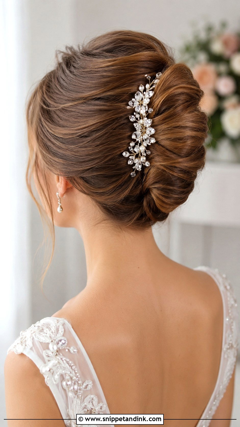 French Twist With Embellished Comb - Snippet and Ink - 30 French Twist Wedding Hair Ideas