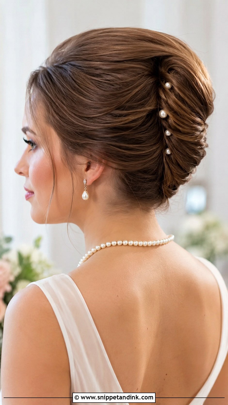 French Twist With Pearl Pins - Snippet and Ink - 30 French Twist Wedding Hair Ideas