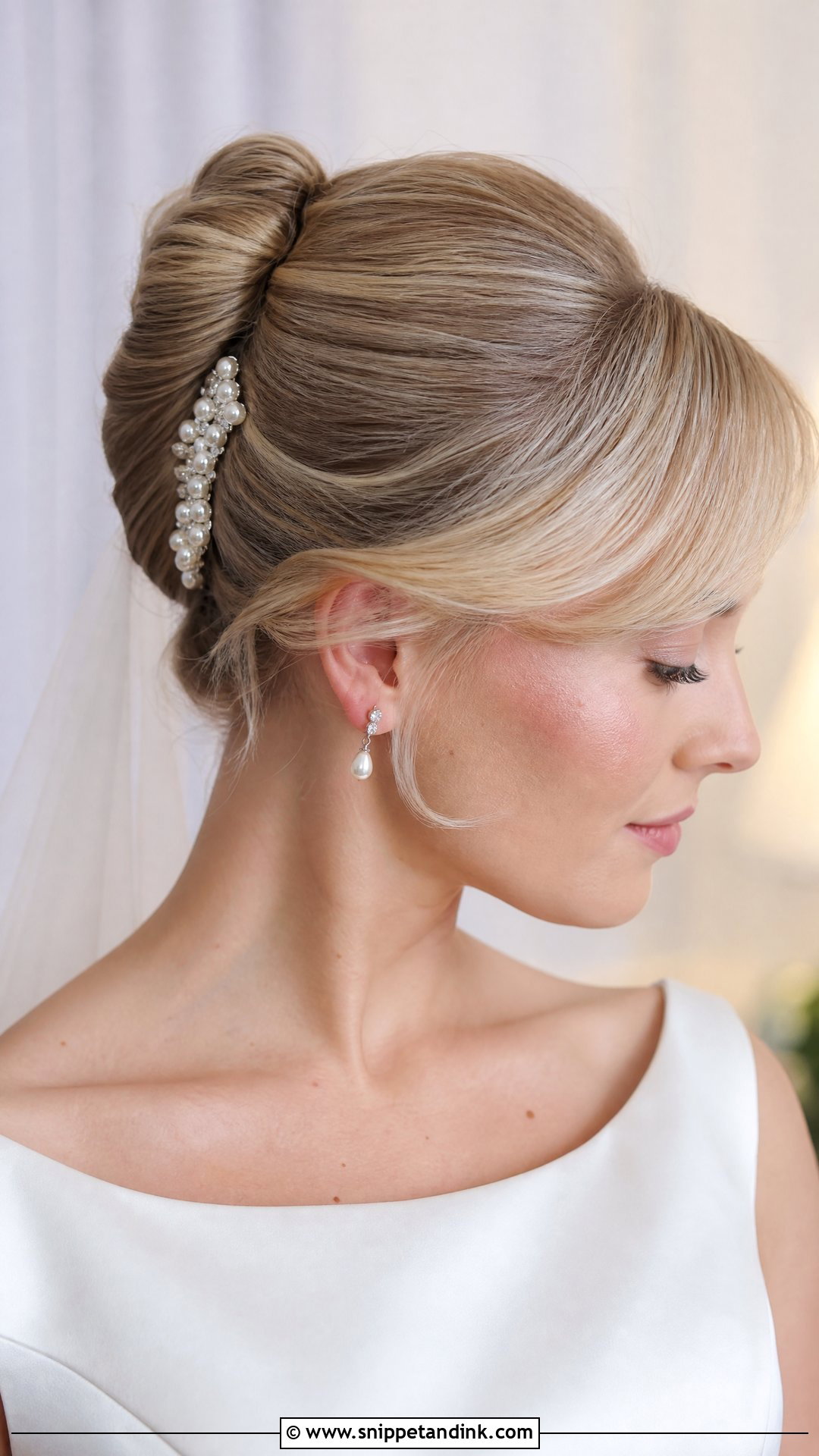 French Twist With Side Bangs - Snippet and Ink - 15 Bride Hairstyle with Bangs