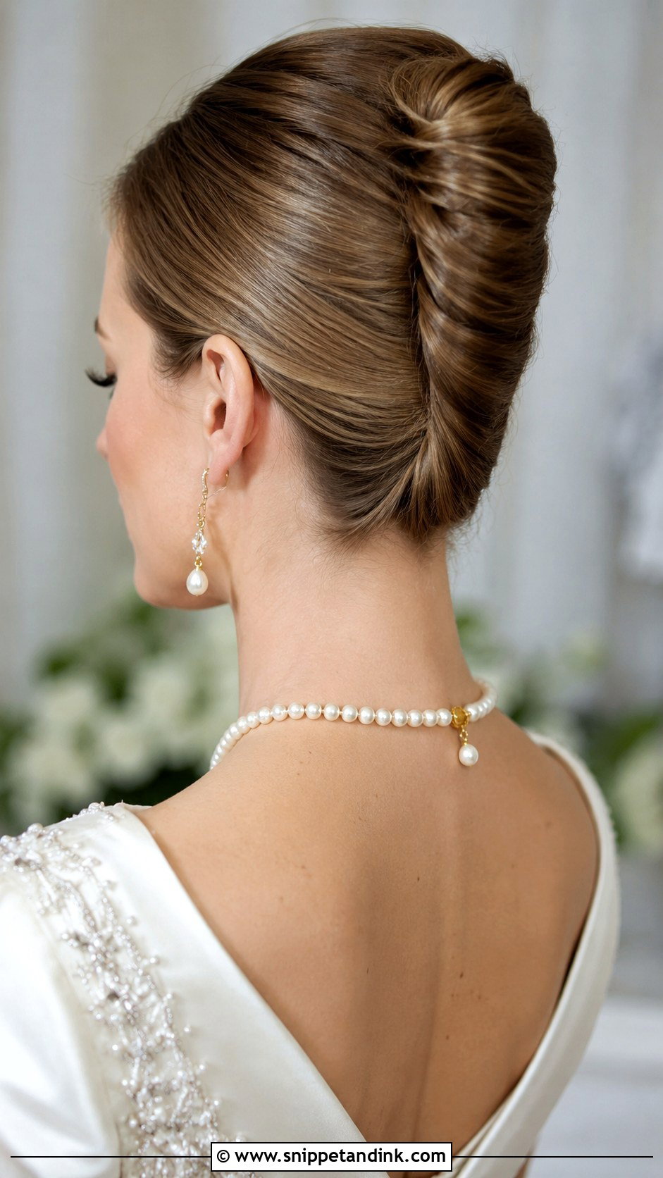 French Twist With Smooth Sides - Snippet and Ink - 25 Sleek Wedding Hair Ideas