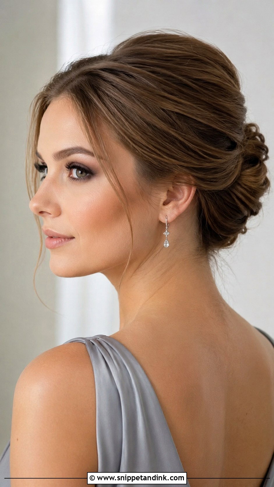 French Twist With Soft Smokey Makeup - Snippet and Ink - 25 Bridesmaid Hair and Makeup Ideas