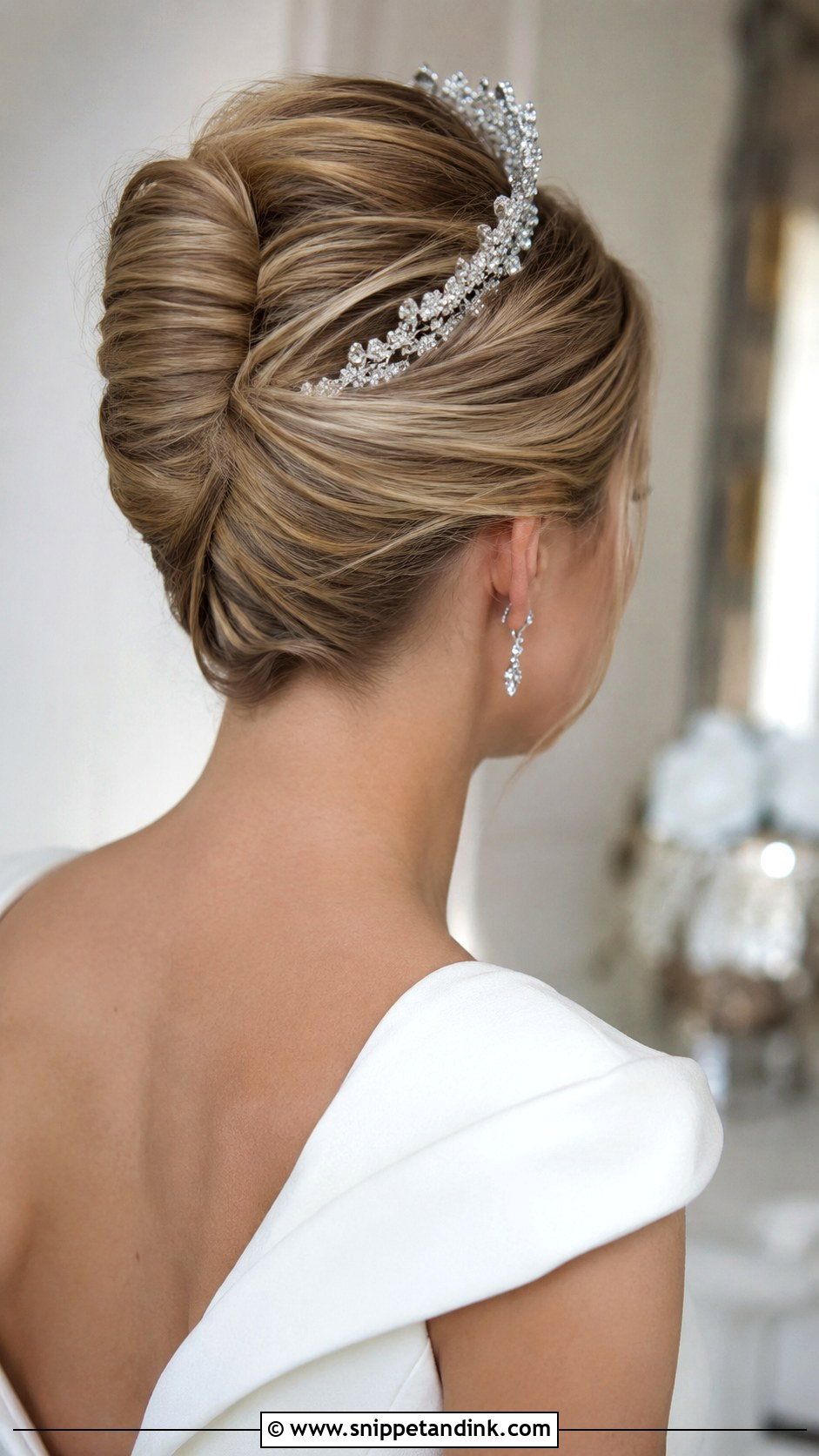 French Twist With Tiara - Snippet and Ink - 25 Wedding Hair with Tiara Ideas