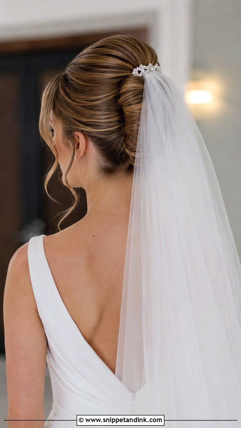 French Twist With Veil - Snippet and Ink - 20 Brides Hairstyles with Veil