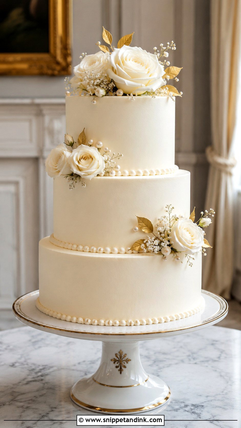 French Vanilla Wedding Cake - Snippet and Ink - 25 French Style Wedding Cake Ideas