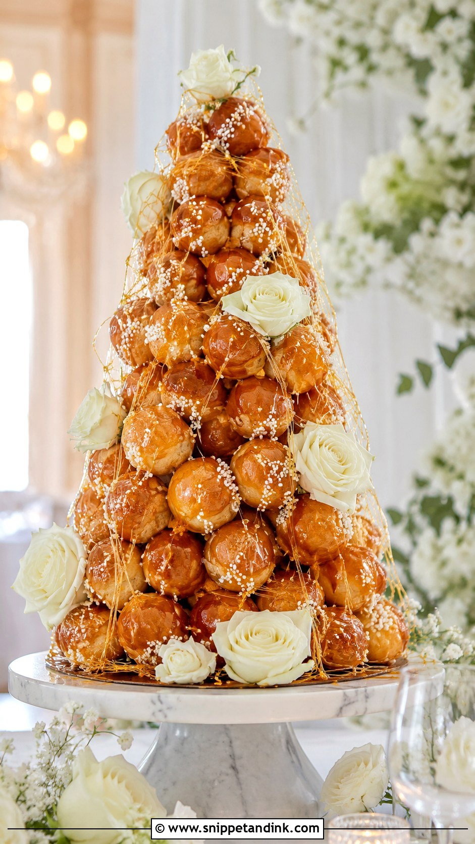 French Wedding Croquembouche Cake - Snippet and Ink - 25 French Style Wedding Cake Ideas