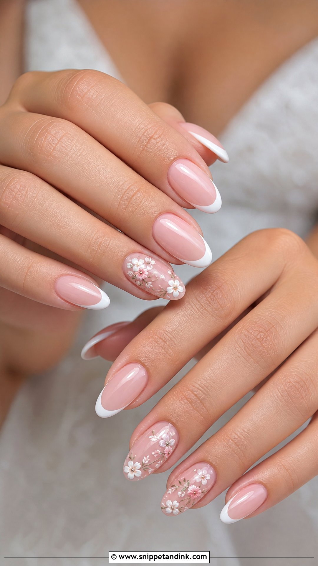 French Wedding Nails With Flowers - Snippet and Ink - 25 French Wedding Nails