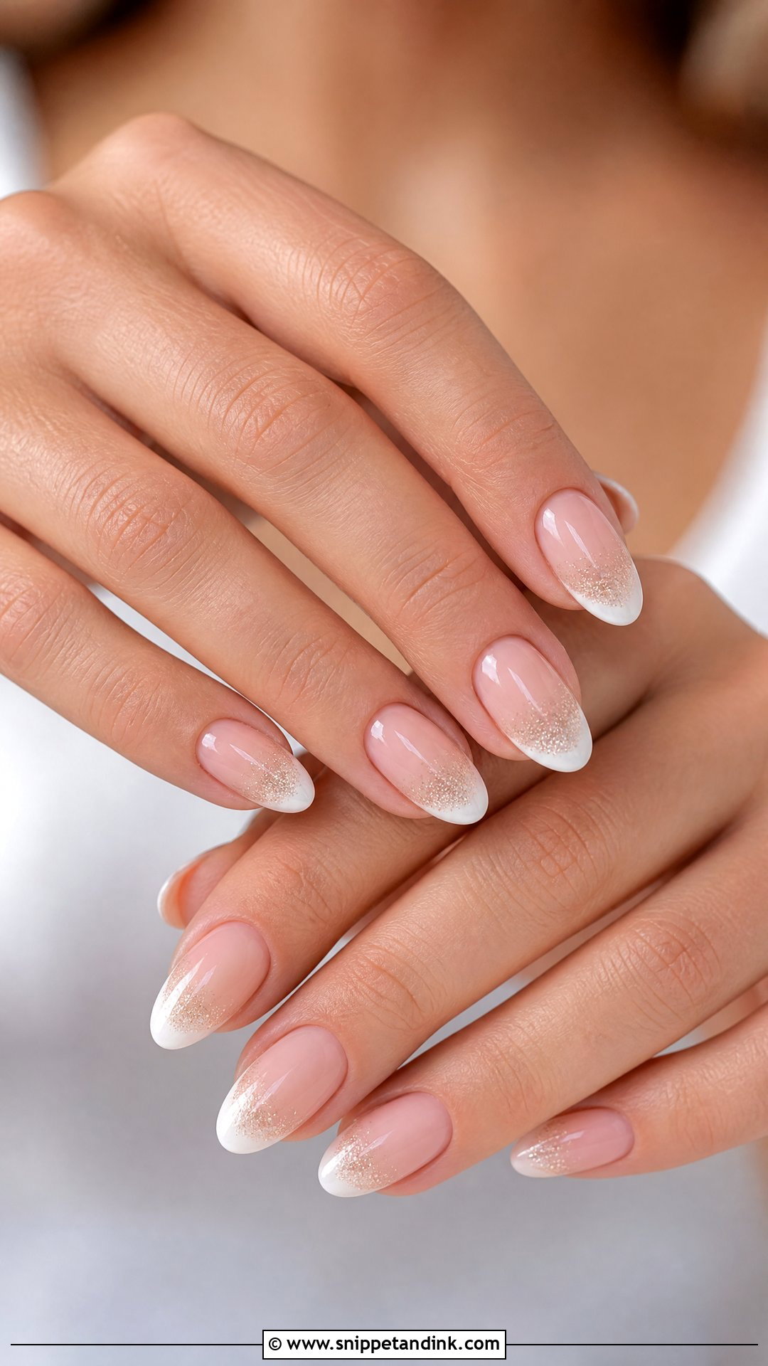 French Wedding Nails With Glitter - Snippet and Ink - 25 French Wedding Nails