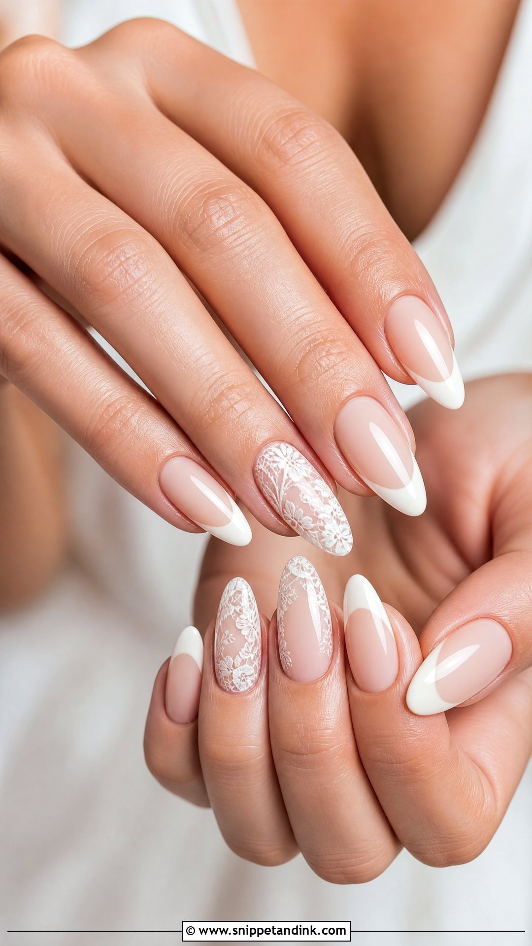 French Wedding Nails With Lace - Snippet and Ink - 25 French Wedding Nails