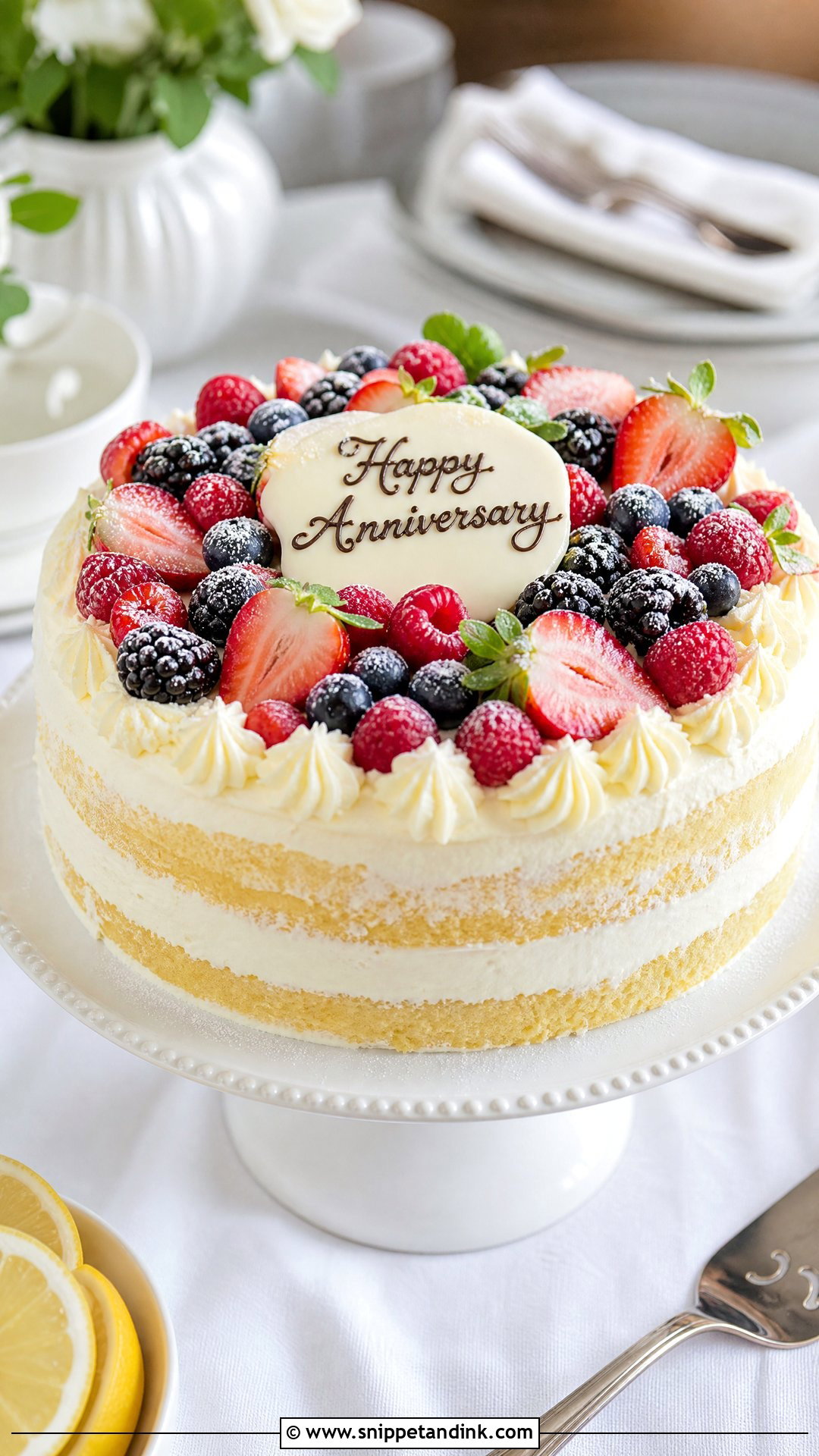 Fresh Berry Anniversary Cake - Snippet and Ink - 20 Simple Wedding Anniversary Cake Ideas