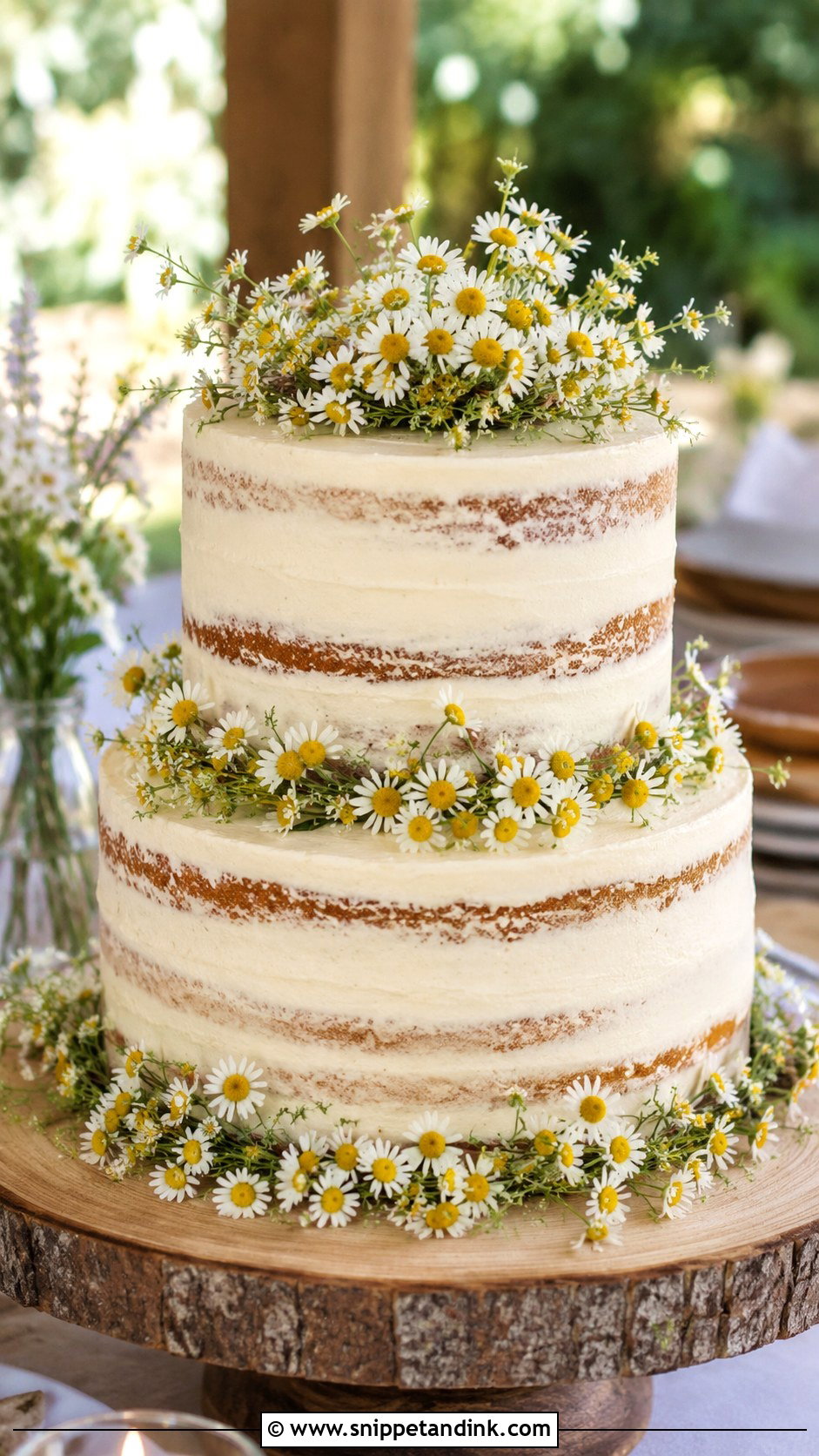 Fresh Chamomile Wedding Cake - Snippet and Ink - 20 Fresh Flowers on Cakes for Wedding