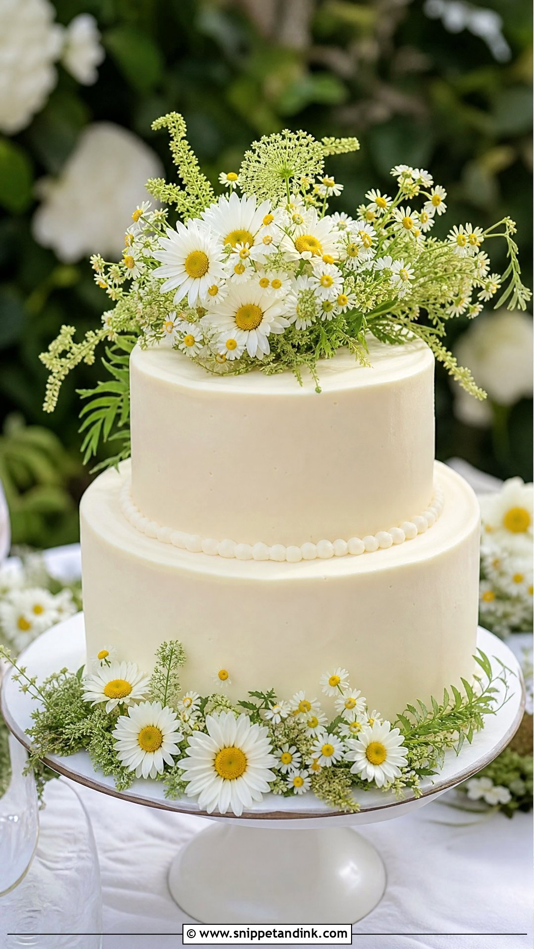 Fresh Daisy Wedding Cake - Snippet and Ink - 25 Daisy Themed Cake Ideas for Wedding