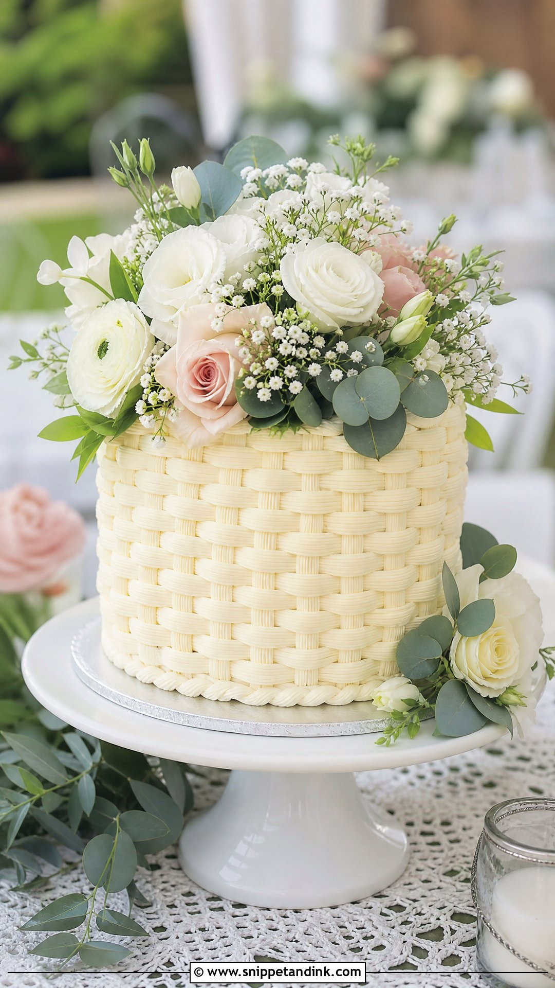Fresh Flower Basket Wedding Cake - Snippet and Ink - 25 Flower Basket Cake Ideas for Wedding