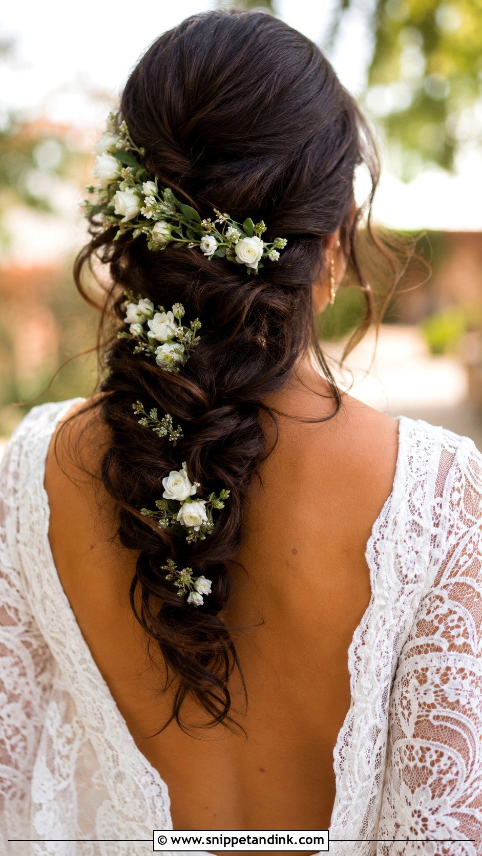Fresh Flower Bridal Braid - Snippet and Ink - 20 Flower Hair Accessories Wedding Ideas