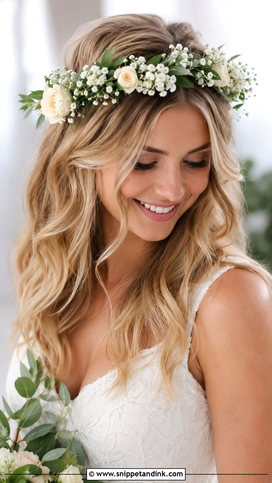 Fresh Flower Crown Bridal Hair - Snippet and Ink - 20 Flower Bridal Hair Decorations Ideas