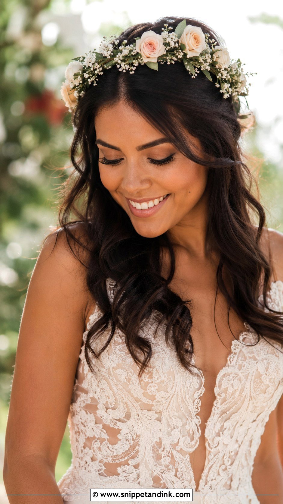 Fresh Flower Crown for Boho Bride - Snippet and Ink - 25 Hair Pieces for Wedding