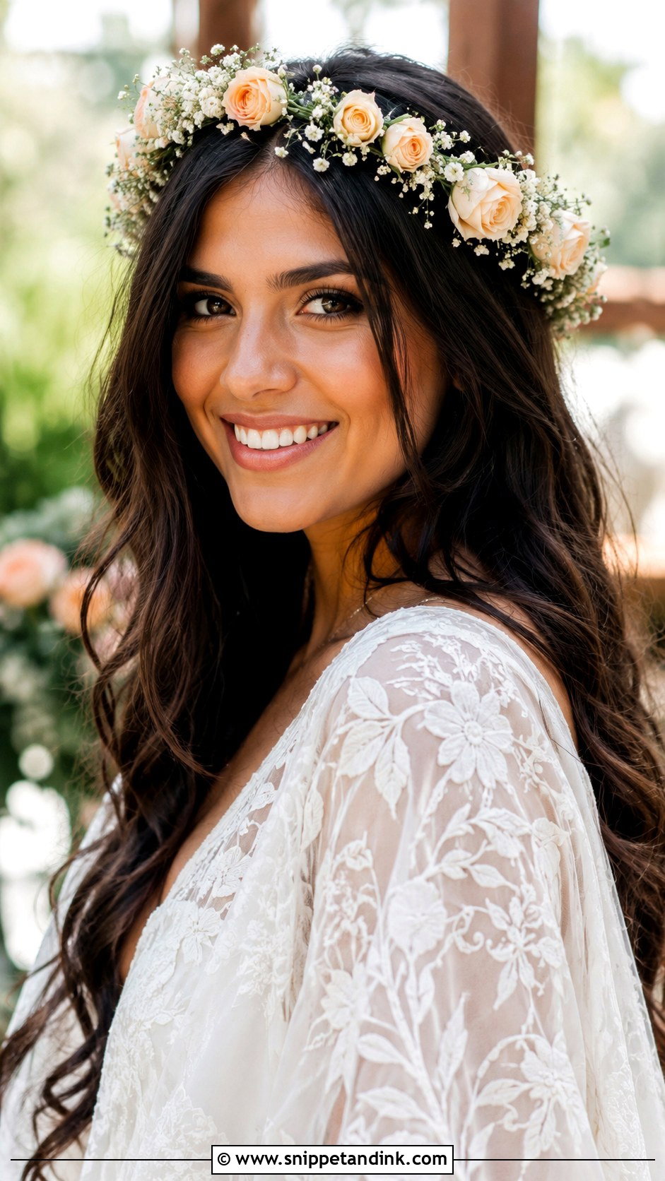 Fresh Flower Crown for Wedding - Snippet and Ink - 25 Bridal Hair Decorations