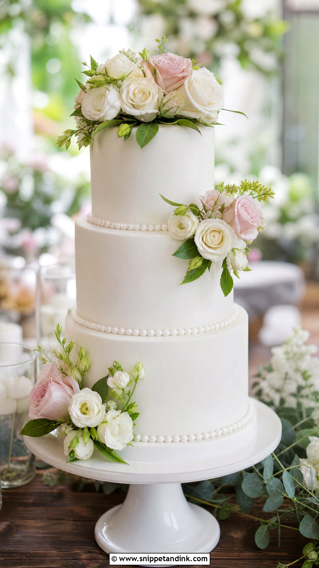 Fresh Flower Fondant Wedding Cake - Snippet and Ink - 35 Fondant Cakes for Wedding