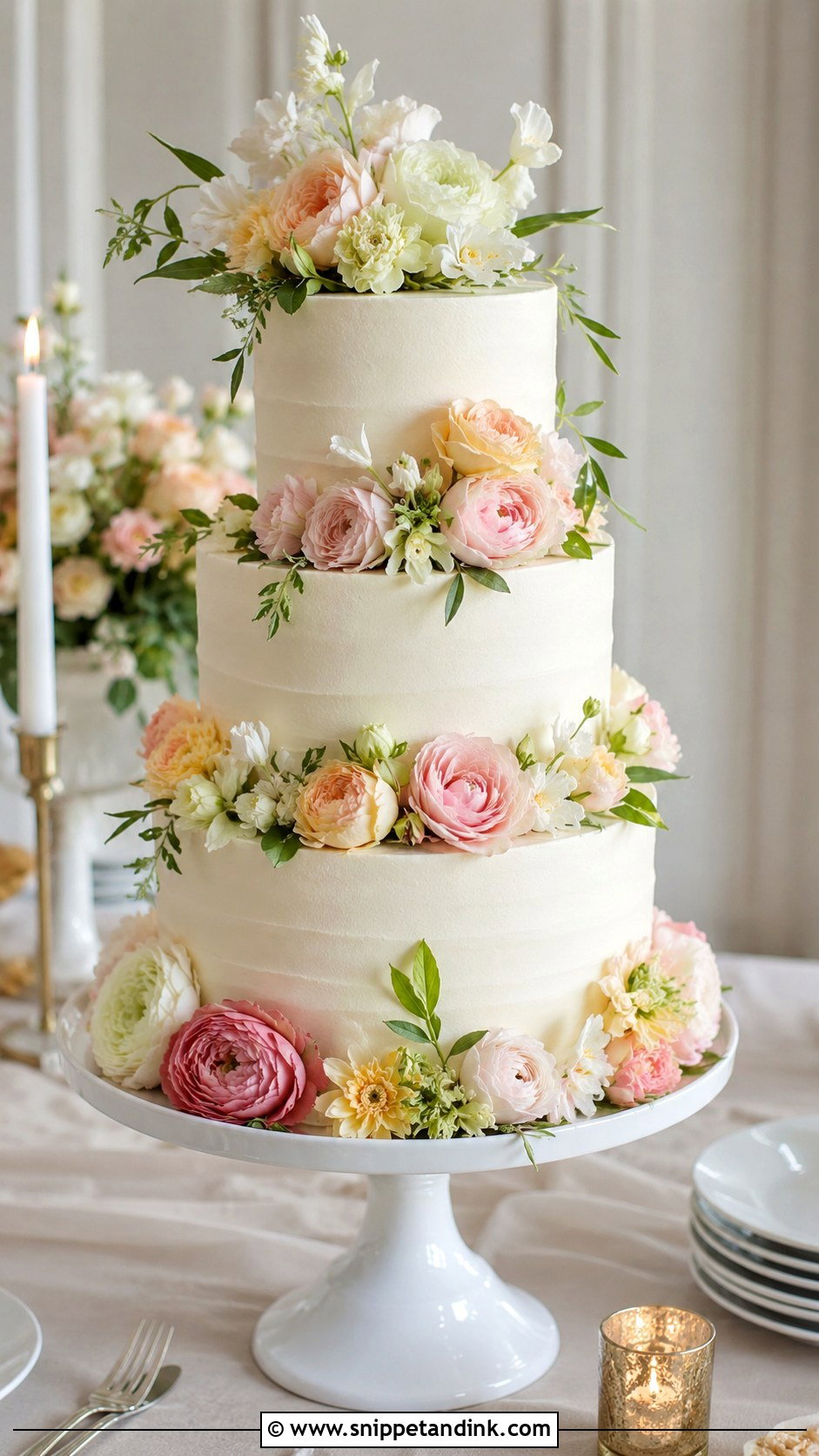 Fresh Flower Wedding Cake - Snippet and Ink - 20 Spring Flower Cake Ideas for Wedding
