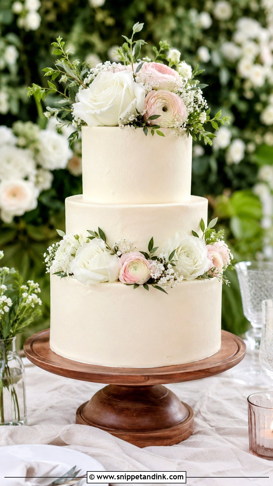 Fresh Flower Wedding Cake - Snippet and Ink - 20 Wedding Cake Decorating Techniques