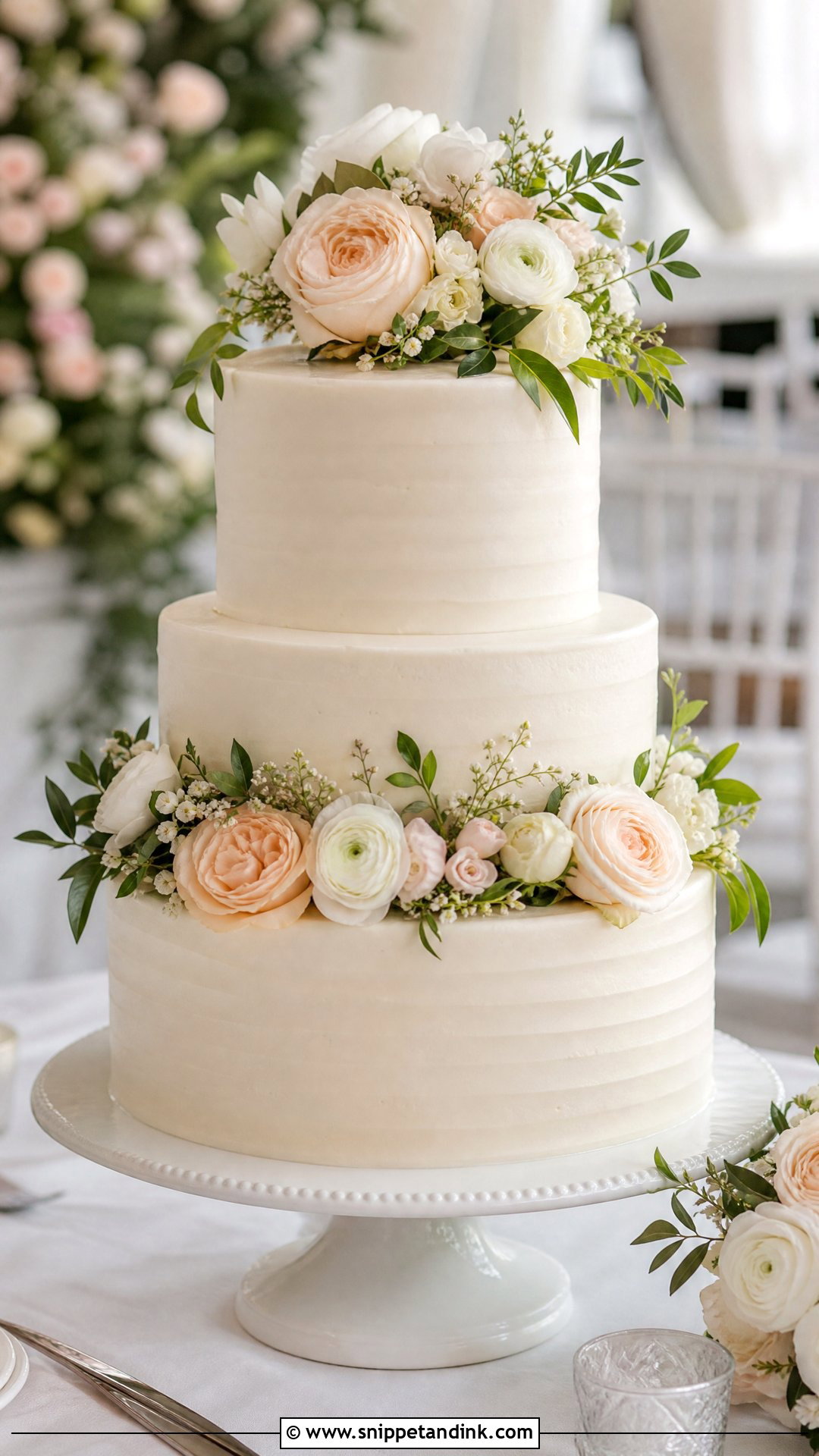 Fresh Flower Wedding Cake - Snippet and Ink - 25 Classy Wedding Cakes