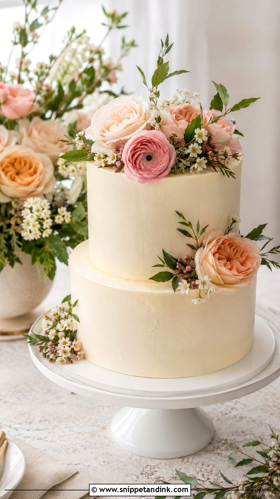 Fresh Flower Wedding Cake - Snippet and Ink - 25 Wedding Cake Business