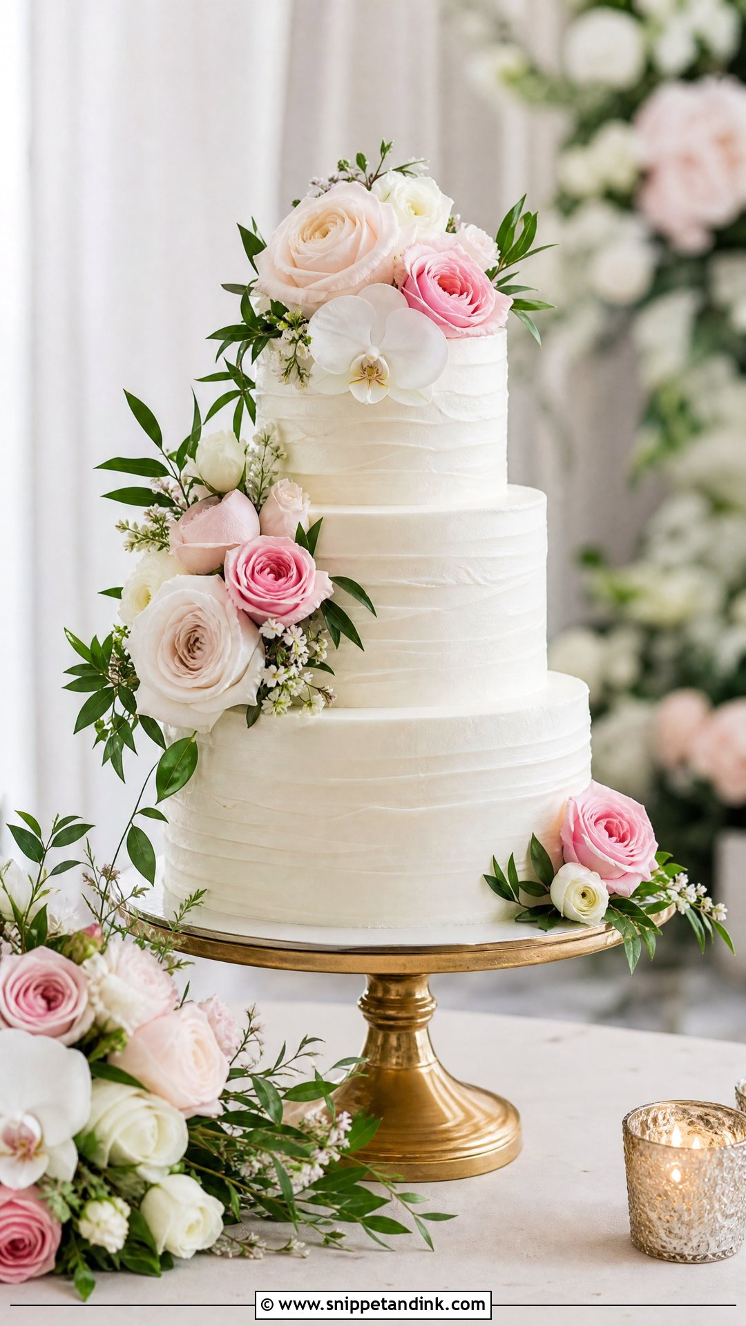 Fresh Flower Wedding Cake - Snippet and Ink - 30 Pretty Cake Ideas for Wedding