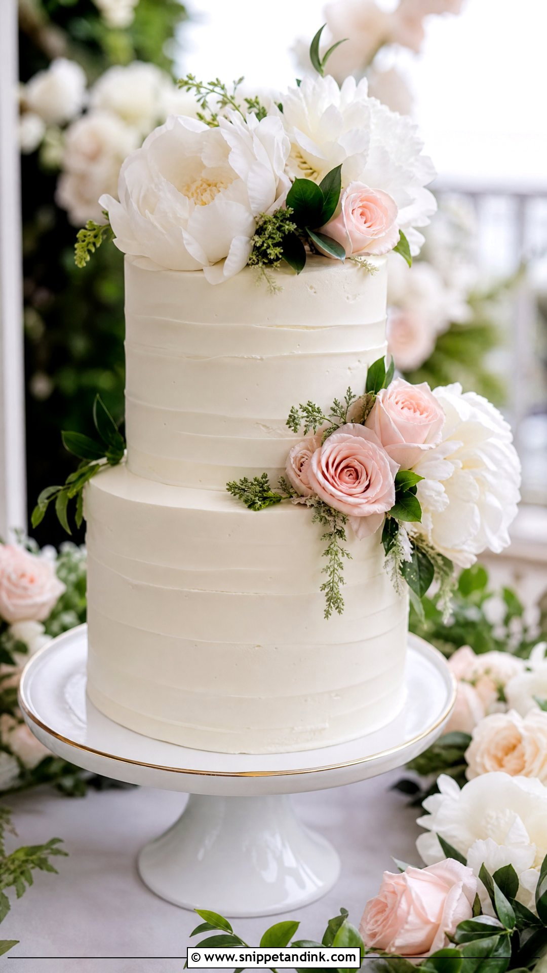Fresh Flower Wedding Cake - Snippet and Ink - 30 Simple Wedding Cake Ideas