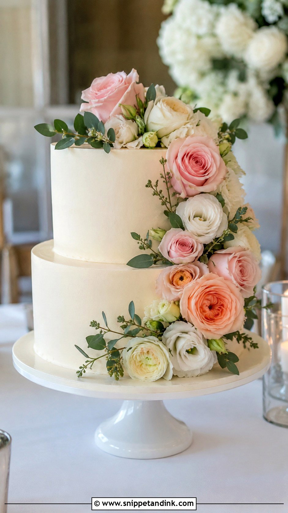 Fresh Flower Wedding Cake - Snippet and Ink - 20 Modern Floral Wedding Cake Ideas