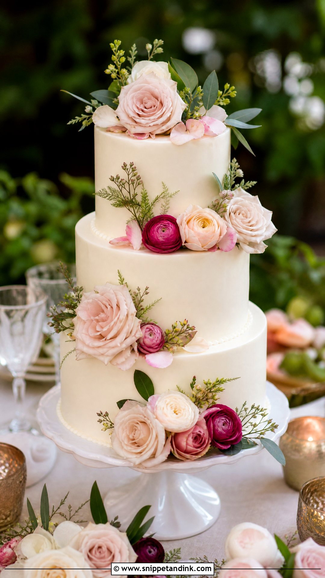 Fresh Flower Wedding Cake - Snippet and Ink - 20 Nice Cake Ideas for Wedding