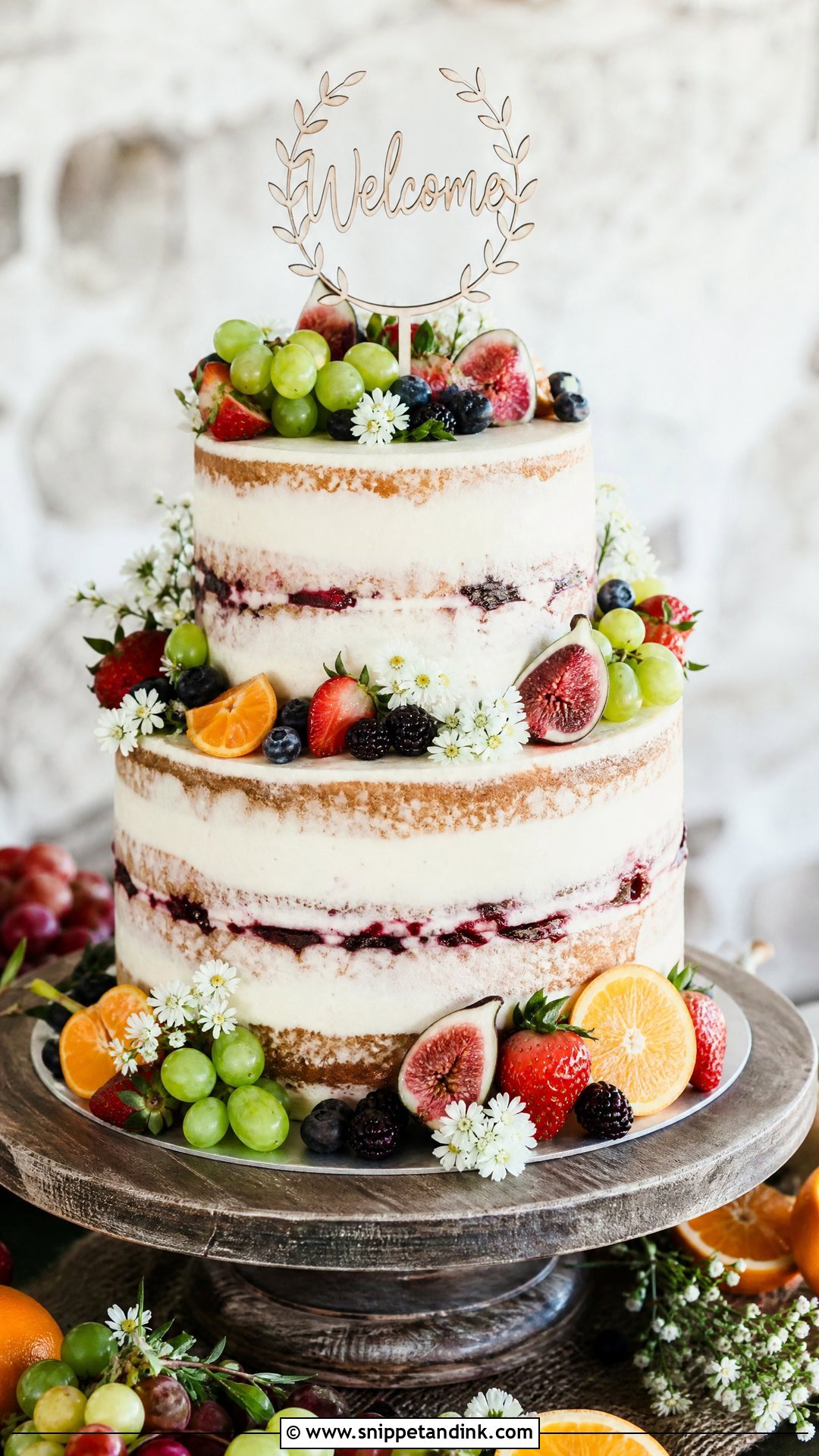 Fresh Fruit Welcome Wedding Cake - Snippet and Ink - 30 Welcome Cake Ideas for Wedding