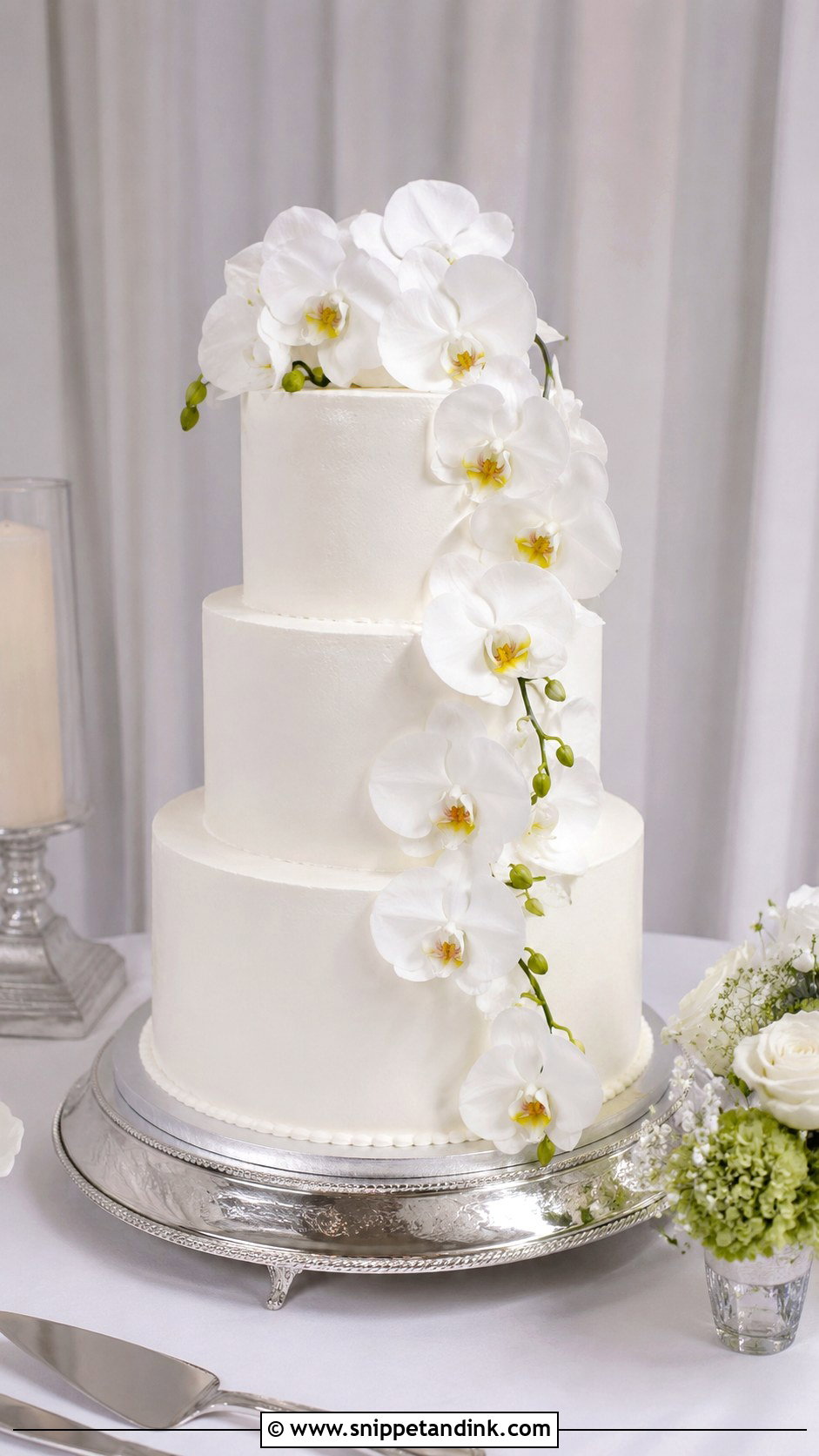 Fresh Orchid Wedding Cake - Snippet and Ink - 20 Fresh Flowers on Cakes for Wedding