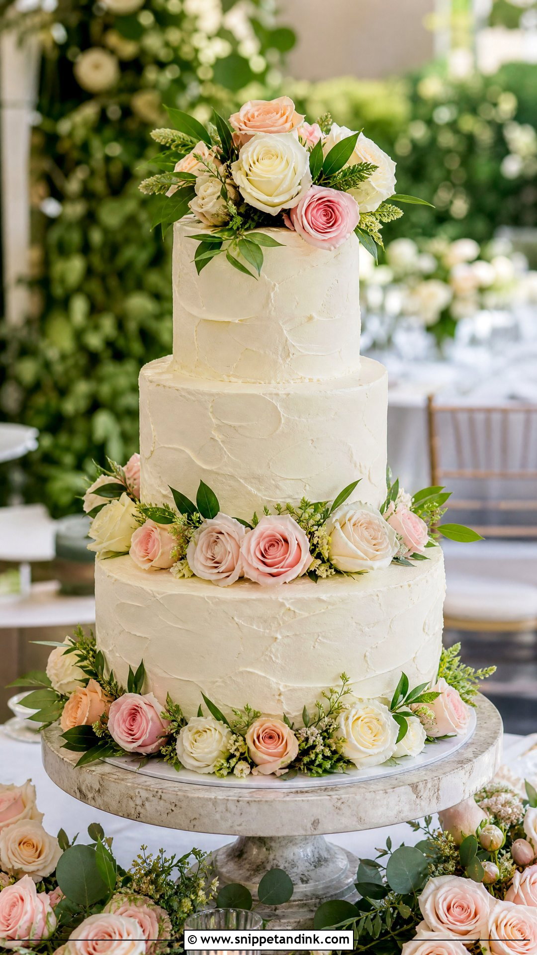 Fresh Roses Wedding Cake - Snippet and Ink - 20 Roses Cake Design Ideas for Wedding