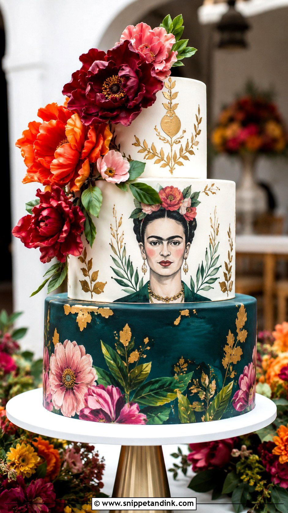Frida Kahlo Wedding Cake - Snippet and Ink - 20 Mexican Inspired Wedding Cake Ideas